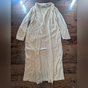 Hudson North 100% Cashmere Elegant Light Tan Long Robe Size Medium